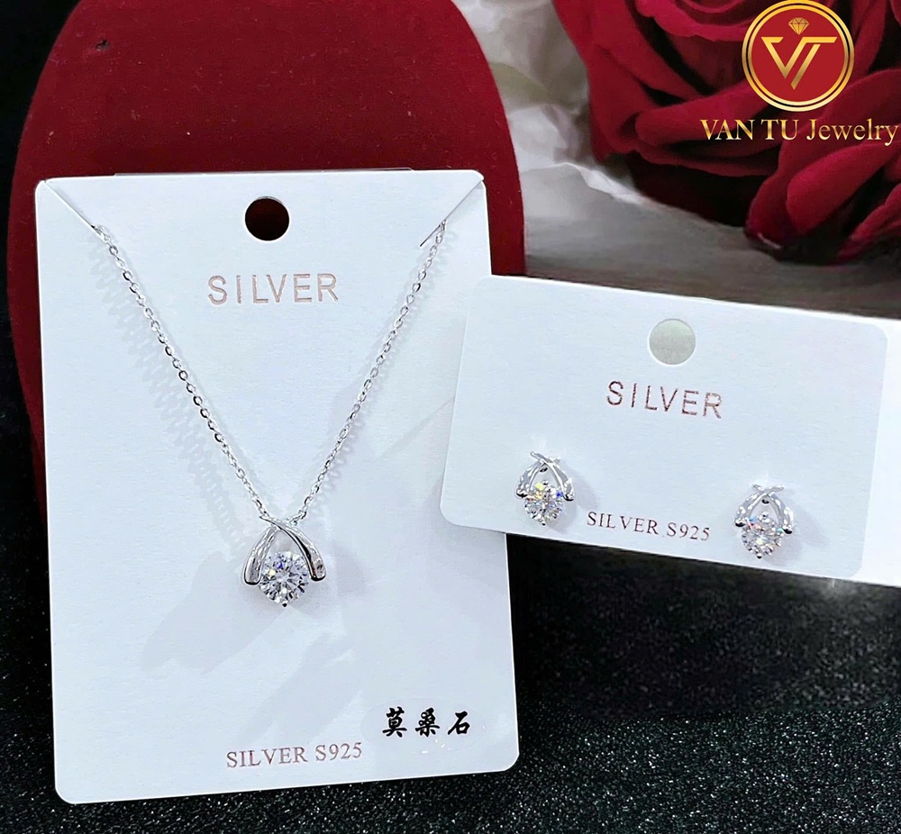 Trang sức bạc cao cấp xi kim (phủ vàng trắng 18k)