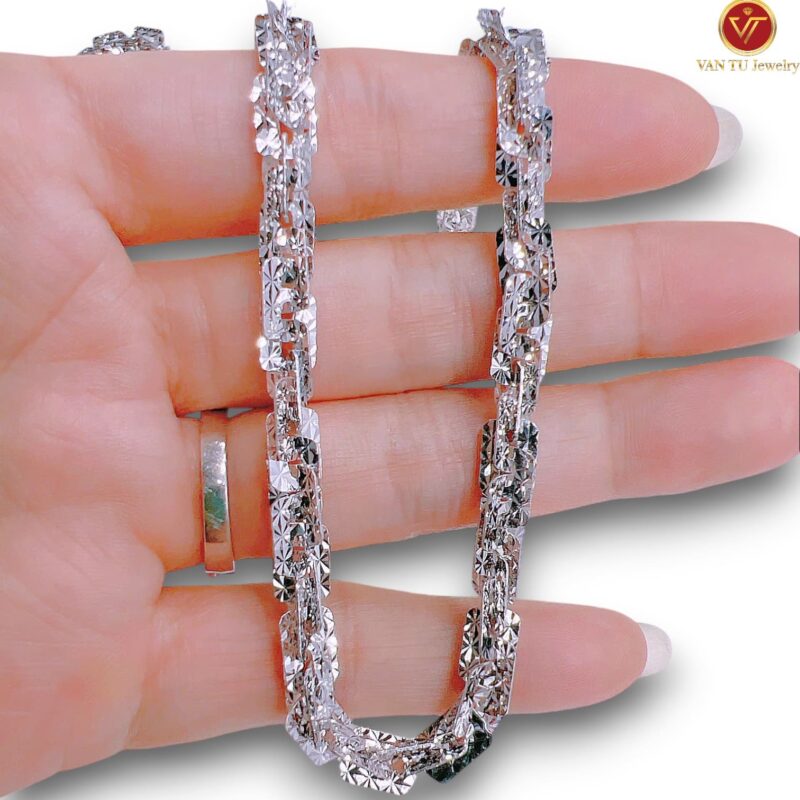 Dây chuyền bạc ý phủ vàng trắng 18k cao cấp 636313