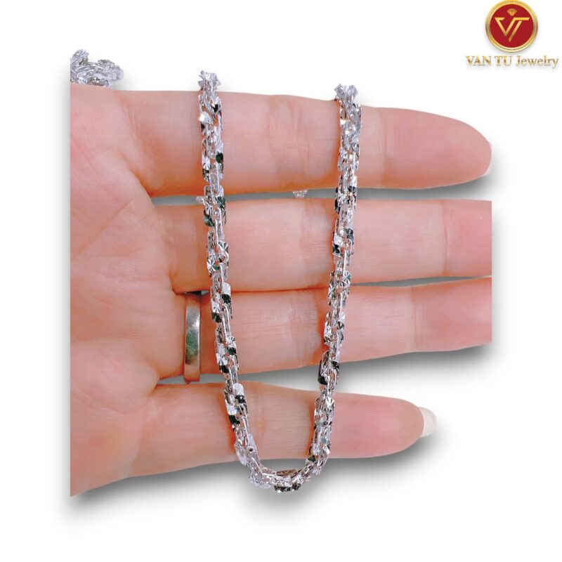 Dây chuyền bạc ý phủ vàng trắng 18k cao cấp 636314