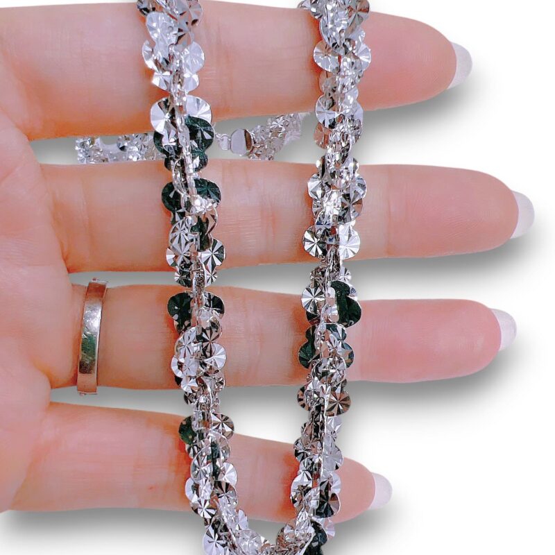 Dây chuyền bạc ý phủ vàng trắng 18k cao cấp 636314
