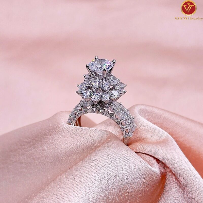 Nhẫn bạc ý cao cấp phủ vàng trắng 18k 66690