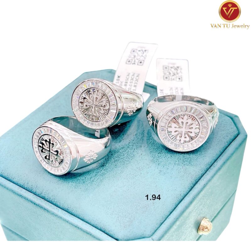 Nhẫn vàng trắng 10k công nghệ korea 37772343