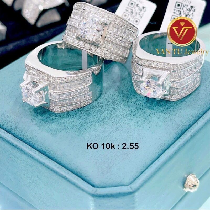 Nhẫn vàng trắng 10k công nghệ korea 377727