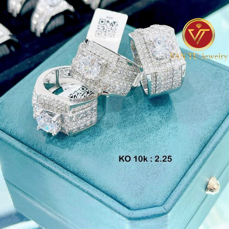 Nhẫn vàng trắng 10k công nghệ korea 37772