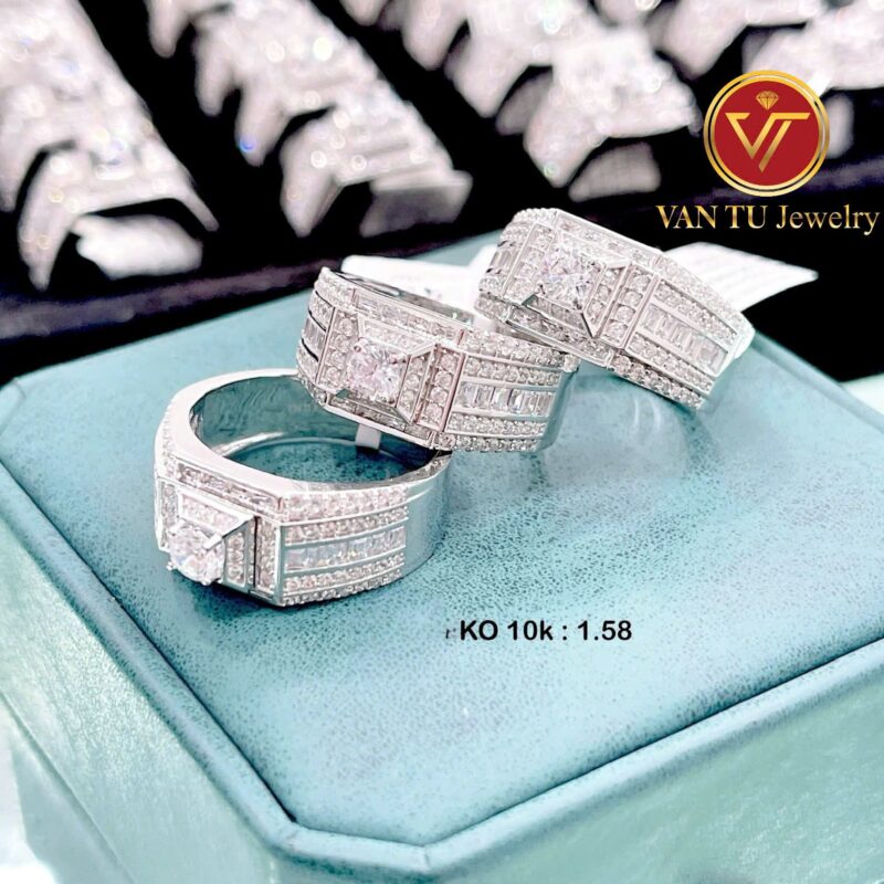 Nhẫn vàng trắng 10k công nghệ korea 377721