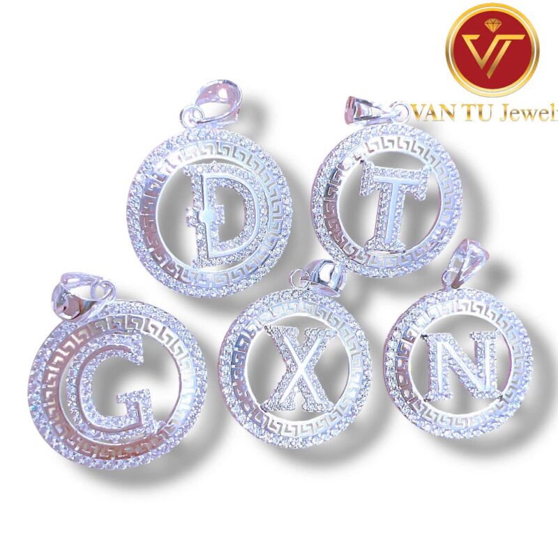 Mặt dây chuyền bạc ta  chữ cái nam nữ  trọng lượng 1 chỉ 3623