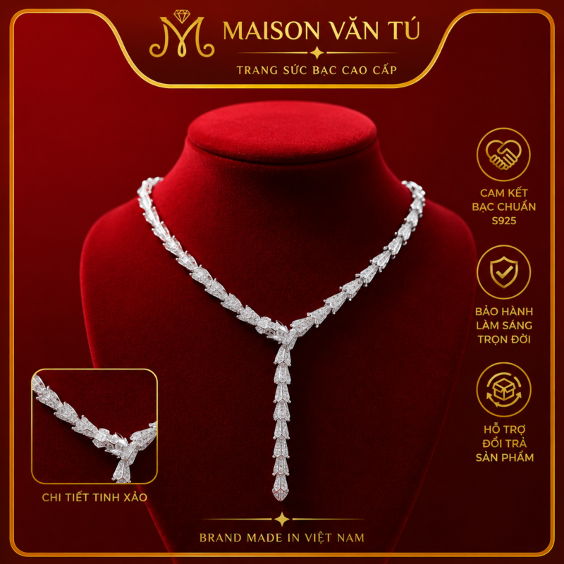 Lux vòng cổ bạc ý cao cấp 88770