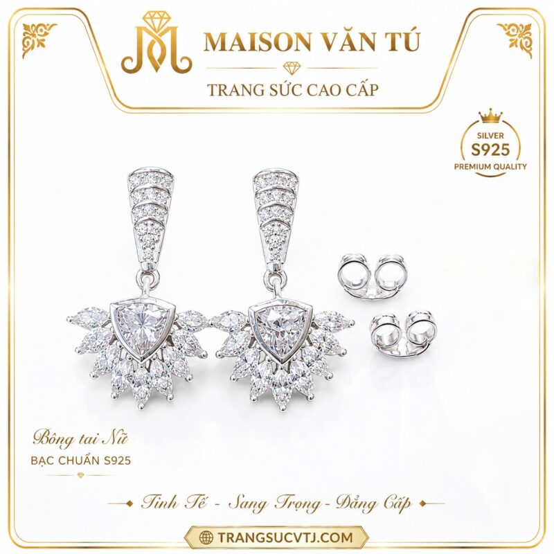 Bông tai bạc cao cấp 883736