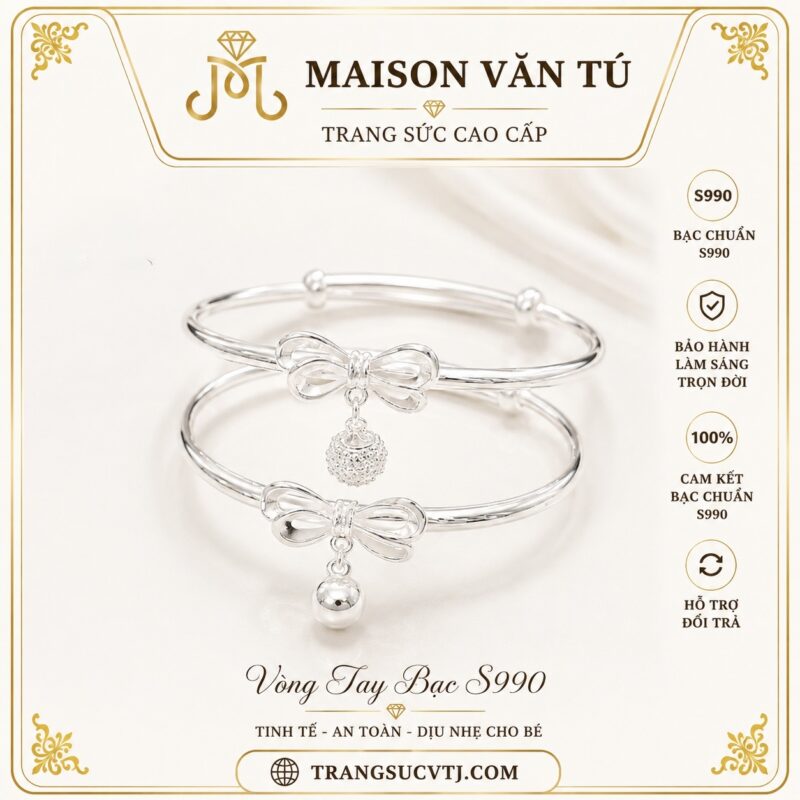 Vòng tay bạc s99 dành cho bé B66629