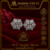 8837 Vỏ bông tai bạc đính full kim cương nhân tạo