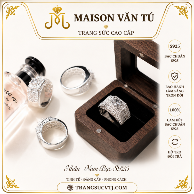 Nhẫn nam lót lòng bạc s925 n89200